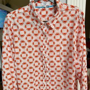 Crown & Ivy Button Down Top with Crabs